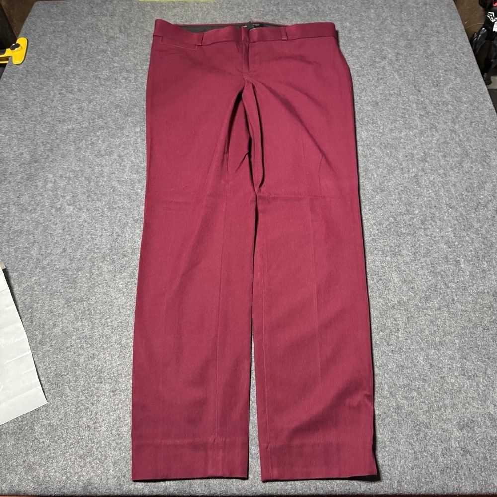 Banana Republic Womens Sloan Pants Slim Fit 8 Burgundy Cotton Blend Straight Leg